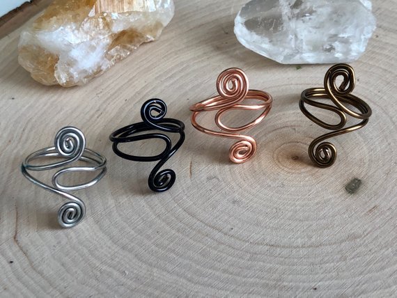 Adjustable Swirly Wire Rings — Wicked Wire Crafts